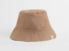 Boys Kids Children Cotton Travel Plain Khaki Brown UVA/UVB Bucket Sun Hat Cap