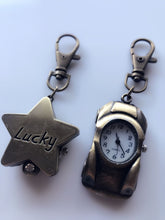 1PC Girls Boy Lady Car or Lucky Star Keyring Key Ring Pocket Watch Novelty Gift