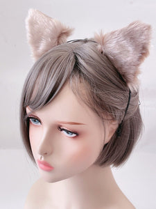 Women Children Fluffy Fur Cat Kitty fox animal Costume Ear Party Hair head band