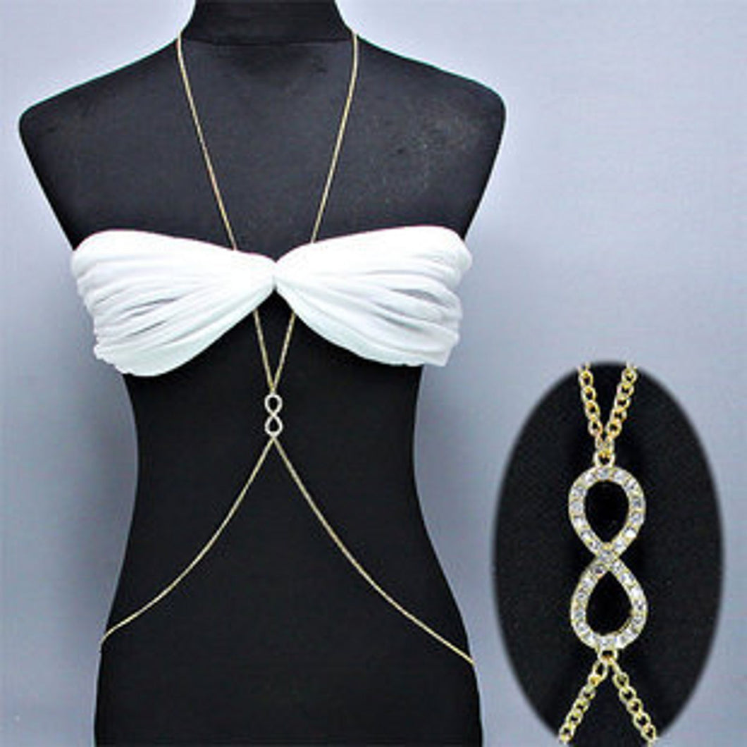 Women Gold color Hot Sexy Bikini Crossover Belly Body Chain Tassel Jewellery