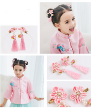 Girls Kids Children Chinese Japanese QIPAO Kimono Han Costume match hair Clips