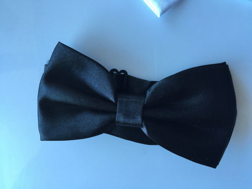 MEN Party Pre-tied Satin Solid Formal Wedding bow tie Necktie bowtie AU STOCK Black