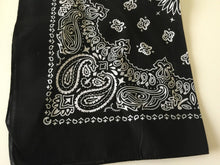 Women Men Retro Hip hop Cotton biker dance Paisley Bandana Hair Headband Wrap BLACK