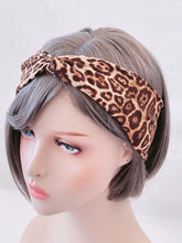 Women Girl Retro Hiphop Leopard Animal Bandana Hair Band Cross Twisted Headband