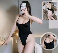 Women Lady Sexy Open Crotch Sheer Strap Chemise Body Leotard Underwear Bodysuit