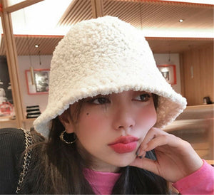 New Chic Women Winter Autumn Warm Bucket Plush Fluffy Hat Cap Beanie