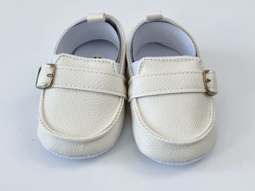 Baby Boy White Brown Black Wedding Formal Party Synthetic leather Soft Shoes White