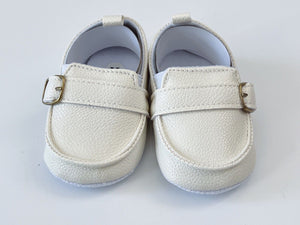 Baby Boy White Brown Black Wedding Formal Party Synthetic leather Soft Shoes White