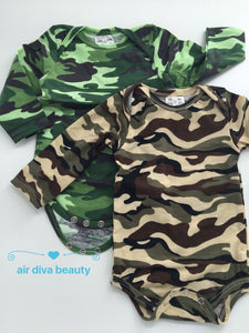 Boy Kid Baby Army Military Party Camouflage Green Camo Romper Bodysuit PROP