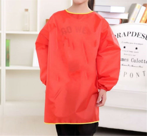 Teen Girl Boy Children Solid simple Bib school Apron Art Paint Smock Shirt 4-14y