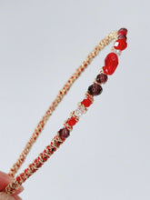 1x Women Girl Lady Colorful Crystal Beads Rhinestone Look Headband Hair Band Red