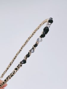 1x Women Girl Lady Colorful Crystal Beads Rhinestone Look Headband Hair Band