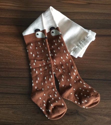 Girl Baby Kids Fox Squirrel Warm Leggings Stocking Bottoms 1-3years Brown squirrel tights S:1-3 Years