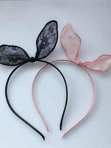 Women Girl Mini Small Bow Bunny ear lace wire Party Hair Band headband Hoop