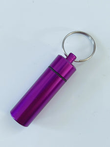 Travel Portable Alluminium Pills Medicine Tube Box Container Key Ring Holder