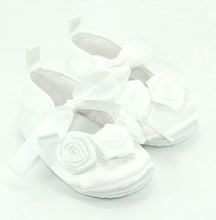 NEW Baby Shower Girls Kids Christening Ballet White Lace Flower Dress Gem Shoes