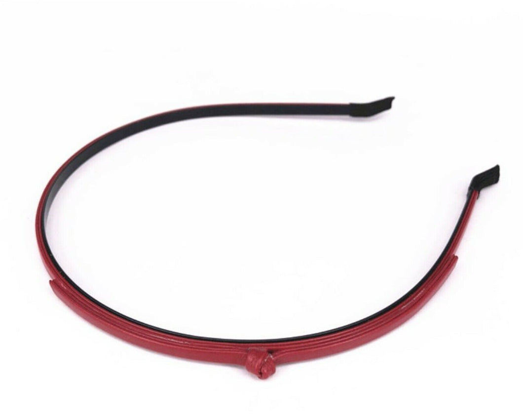 Women Girl Chic Slim Thin Synthetic leather Hair Headband Head Band hoop