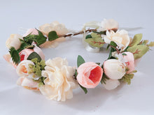 Women Bohemian Rose Bud Flower Leaf Crown hair headband Garland Photogragh Tiara