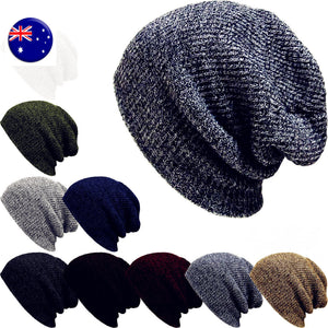 Men Women Unisex Warm Winter Ski Beanies Skull Wrap Rasta Stripe Knit Hats Cap