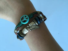 Men Women Retro Anchor Cross leather Tribal Bracelet Wristband band gift him