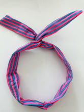 Women Lady Kid Girl striped Wire Bunny Ear adjustable bow scarf Hair head band