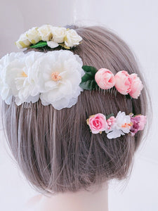 1 Women Girl Dance Wedding Bride Party Artificial Flower Metal hair Comb Pin