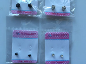 Women Men TEEN MAGNETIC Round Crystal NO Piercing Fake ear Hole Studs Earrings