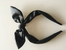 Women Girls kids Leather look Black Bunny cat Ear Bow Party Hair Head Headband