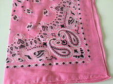 Women Men Retro Hip hop Cotton biker dance Paisley Bandana Hair Headband Wrap LINGT PINK