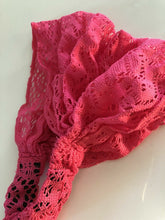 Women Bohemian BOHO Net Lace Wide Hair Bandana Wrap Head band headband Scarf Dark Pink