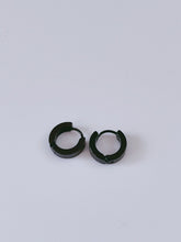 Mans Women Titanium plated Basic Gothic Black Earrings Huggies Hoop No Allergy