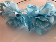 Women Fabric Flower Boho Party festival Crown hair head band headband Garland Blue