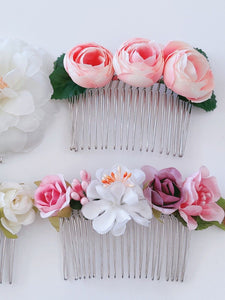 1 Women Girl Dance Wedding Bride Party Artificial Flower Metal hair Comb Pin