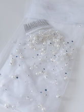 Women White Ivory Bride Head Hair Crystal Pearl lace Tulle Simple Wedding Veil