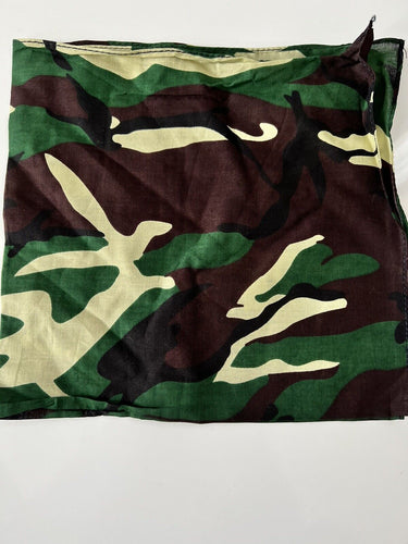 Women BOHO Cotton Camo Camouflage Bandana Hair Head Headband Wrap Square Scarf Bright Green Camouflage