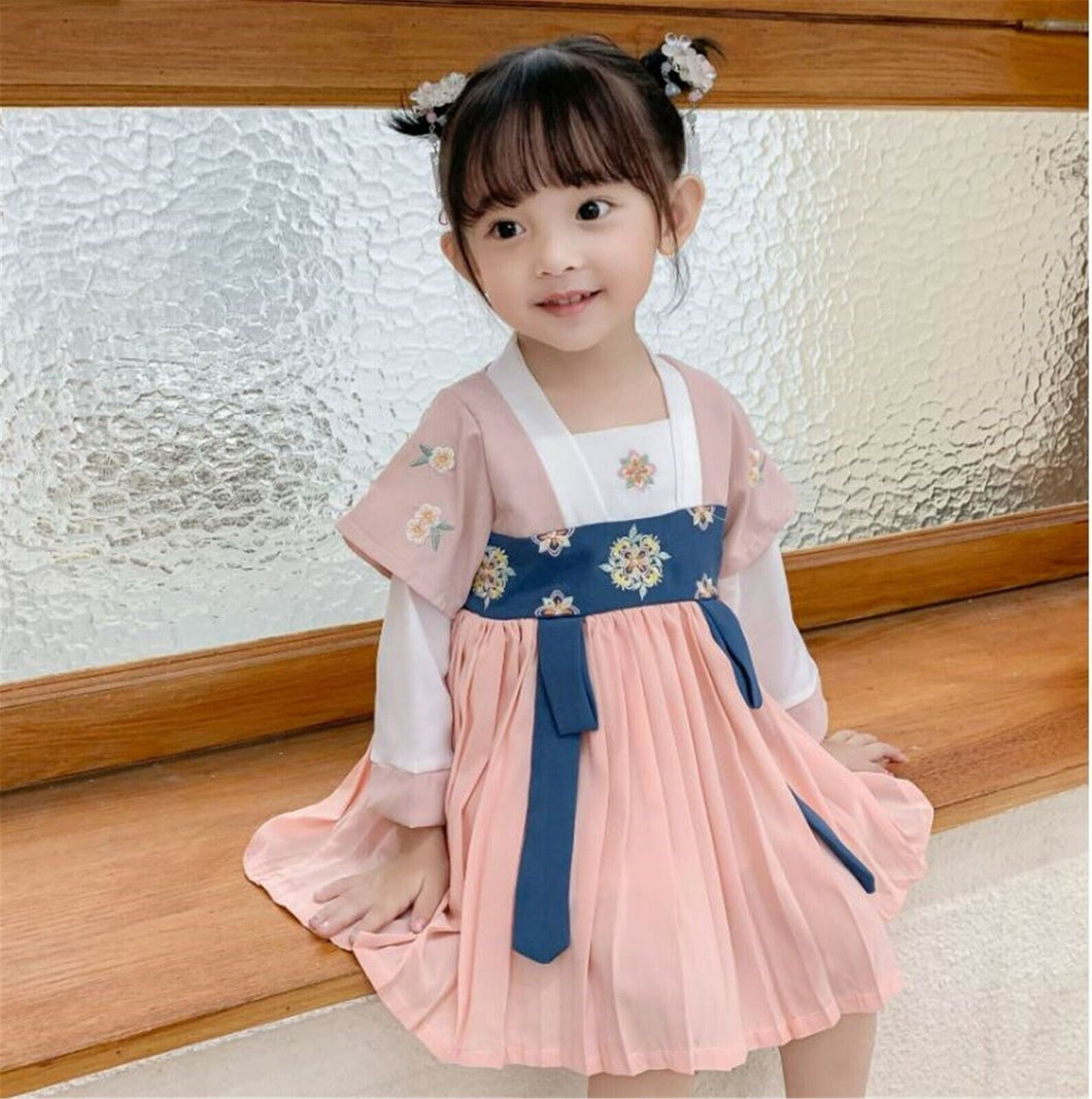 Kid Girl Chinese Asian Chinese Traditional QIPAO Costume Han Tang Pink Dress