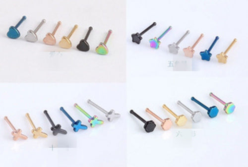 1x Surgical Stainless Titanium Steel Mini Ear Earring Nose Studs Body Piercing Cross