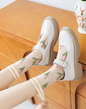 Women Retro Fancy Ankle Tulip Flower Transparent Summer lace Short Dress Socks