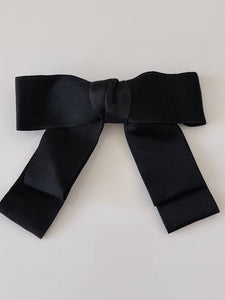 Women Girl Satin Layers Ribbon School Color Bow Bowknot Hair Head Barrette Clip