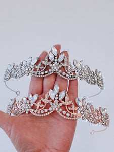 Women Bride Wedding Crystal Rose Gold Or Silver Proper Prom Tiara Party Crown