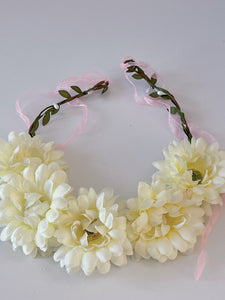 Women Daisy Flower Leaf Boho Party Wedding Beach Crown hair headband Garland