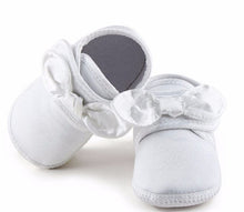 Baby Shower Girl Kid Infant White Christening Wedding Party Satin first Shoes