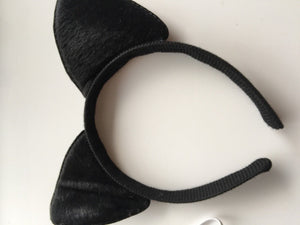 Lady Girl Boy Kids Cat Kitty Costume Ear Tail bowtie Party Hair head band 3 set