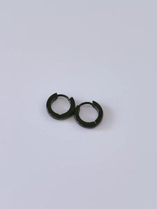 Mans Women Titanium plated Basic Gothic Black Earrings Huggies Hoop No Allergy