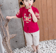 Kids Boy Girl Chinese New Year Asian Traditional TANG Costume Tops outfit Set