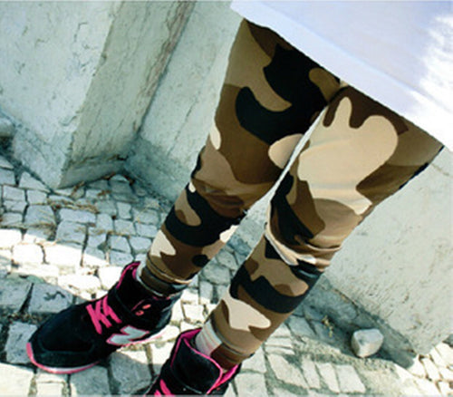 Girls Kids Children Army Military Camouflage Green Camo Pants Leggings 2-8yrs 120cm:4-5yrs
