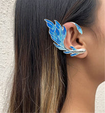 1X Halloween Mermaid Dragon Fantasy Blue Wing Metal Elf Ear Cuff Hook Earring