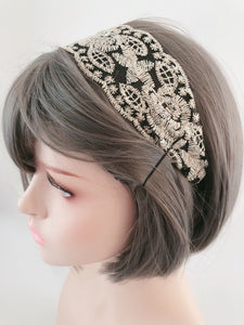 Women Girl Embroidery Boho Retro Lace Floral Headband Elastic Hair Head band
