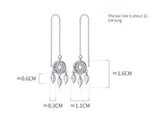 Women Cat Kitty Or Dream Catcher Dangle Small Long Earring Slim Bar Piercing