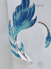 1X Halloween Mermaid Dragon Fantasy Blue Wing Metal Elf Ear Cuff Hook Earring